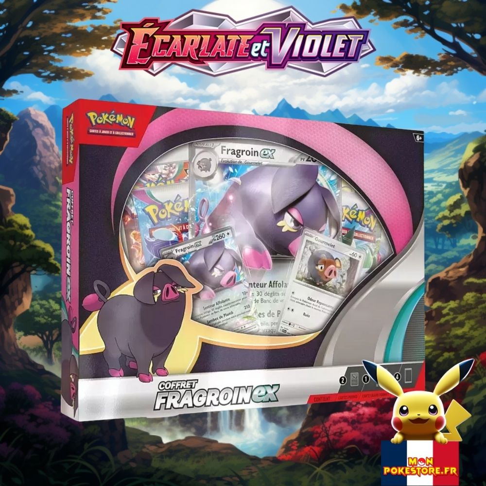 Coffret Pokémon Fragroin Ex avec 3 cartes promo Fragroin Ex Jumbo, Fragroin Ex et Gourmalet