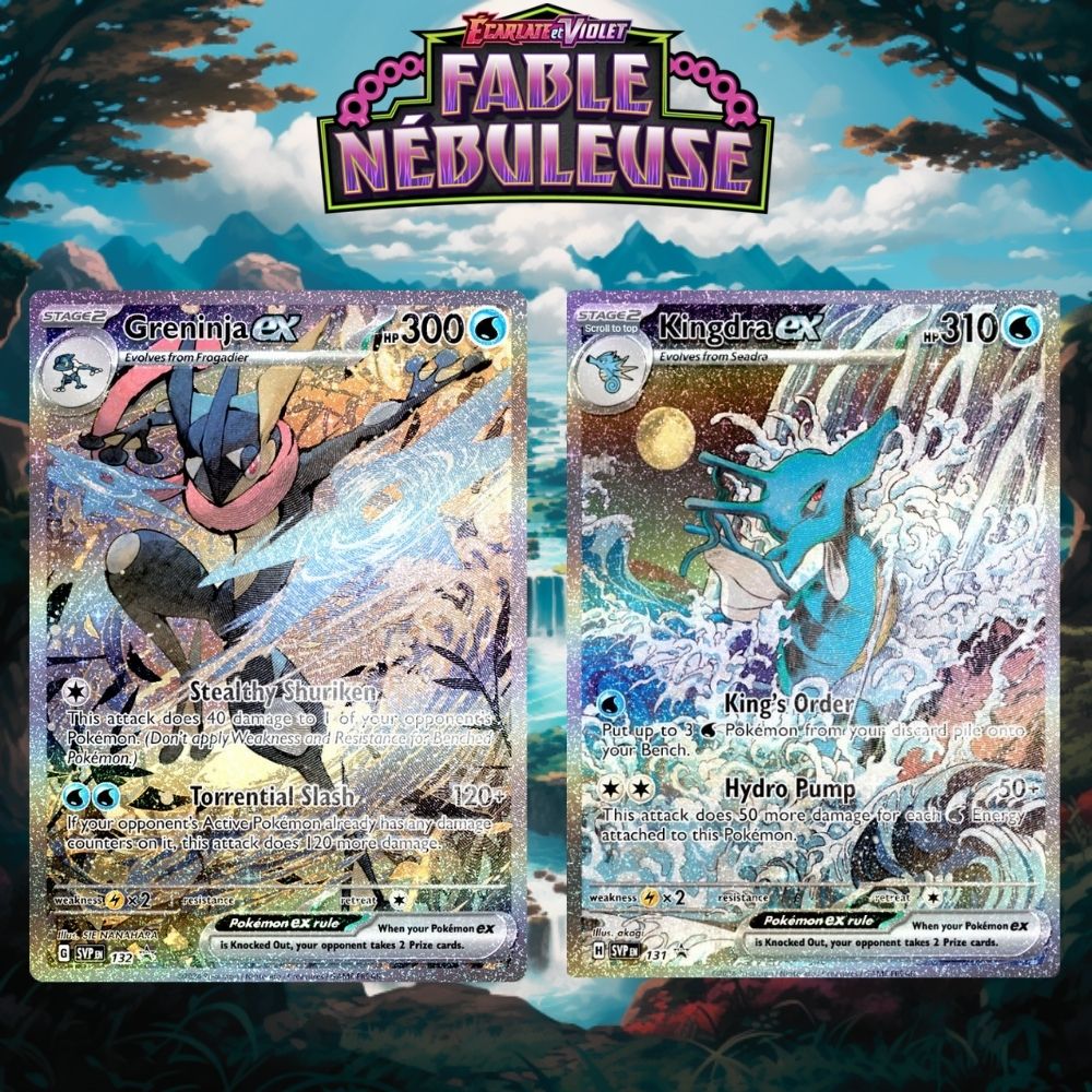 Carte Promo Amphinobi ex et Hyporoi ex Coffret Pokémon  EV6.5 Fable Nébuleuse 5 Boosters Monpokestore