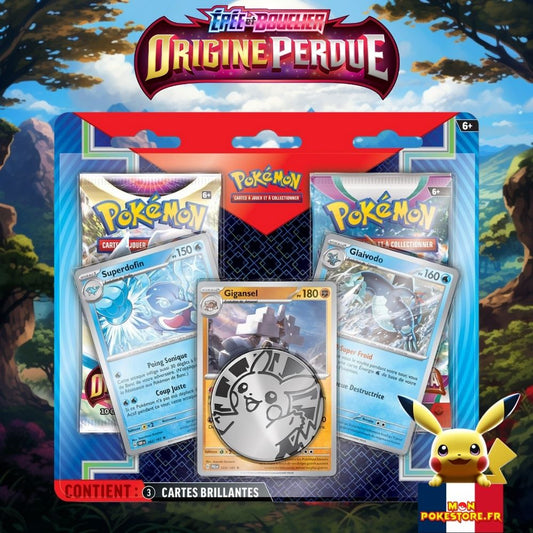 Duo Pack Pokémon d'Avril 2024 contenant 1 booster Origine Perdue et 1 booster Evolution à Paldéa