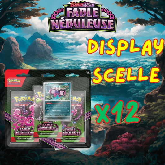 Display de 12 Tripack Pokémon EV6.5 Fable Nébuleuse 3 Boosters Péchaminus